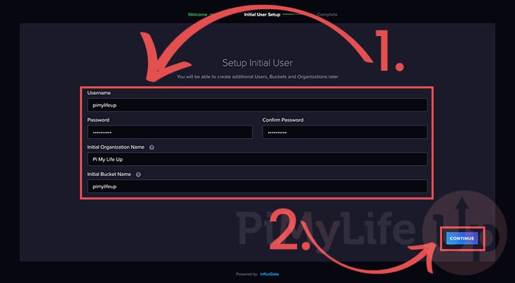 Setup Initial InfluxDB user on Raspberry Pi