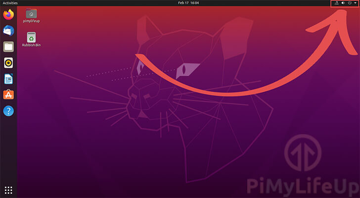 Opening the Ubuntu Quick Panel